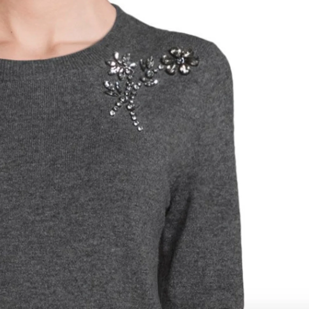 NWT $268 Kate Spade Embellished Crewneck Sweater in size XXS!